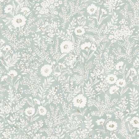 Manhattan Comfort Greeley Agathon Seafoam Floral 33 ft L X 205 in W Wallpaper BR4072-70053